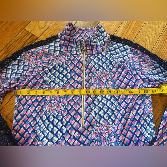 Lilly Pulitzer UPF 50+ Skipper Popover Multi Royal Purple Jacket Women’s Size M - Picture 15 of 15